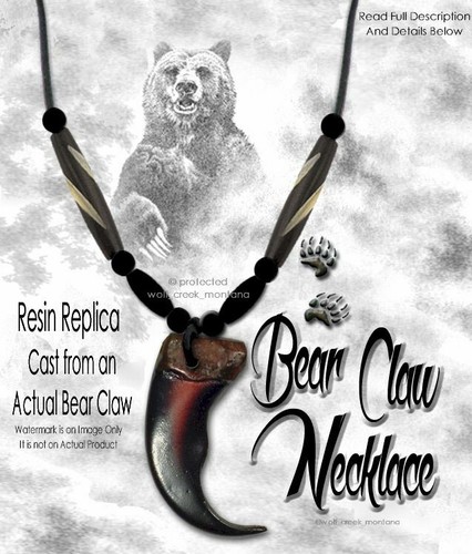 Bear grizzly claw necklace - claw,