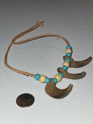 Bear claw necklace - bear, on